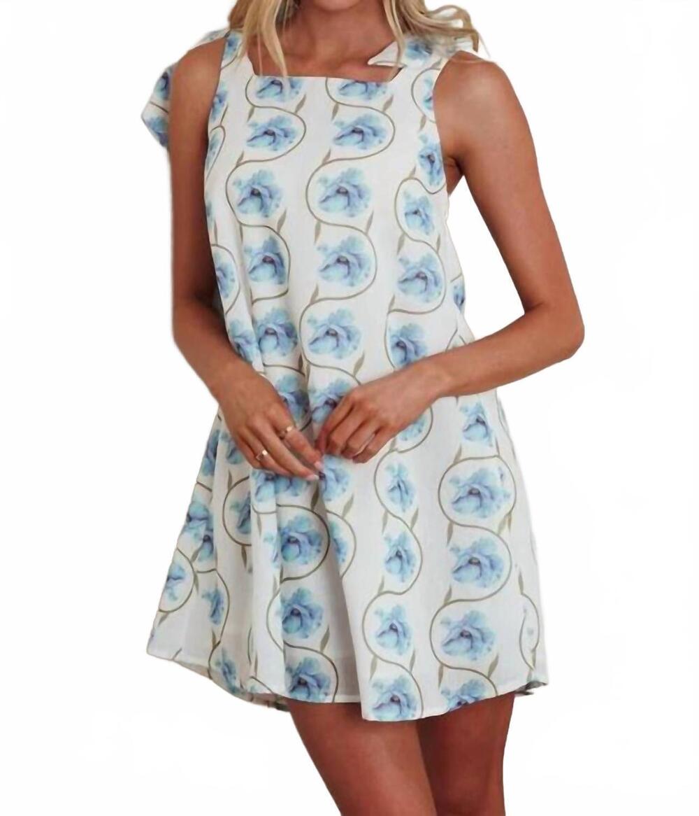 NEW INDIKAH ender mini dress in silver blue